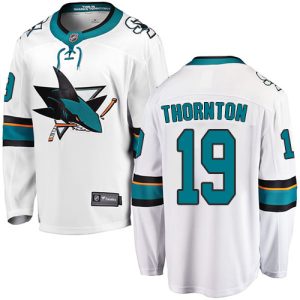 Herren San Jose Sharks Eishockey Trikot Joe Thornton #19 Breakaway Weiß Fanatics Branded Auswärts